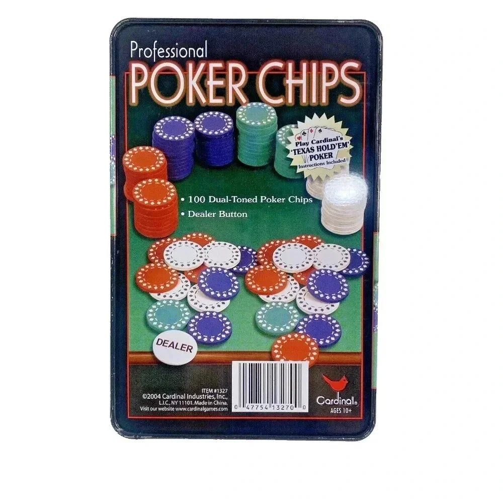 100pc Cardinal Professional Poker Chips Dealer Chip Texas Holdem Instructions - Picture 4 of 4
